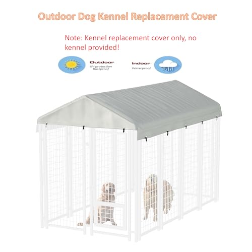 10' x 10' 600D Heavy Duty Waterproof Dog Kennel Top Cover Gray A74092