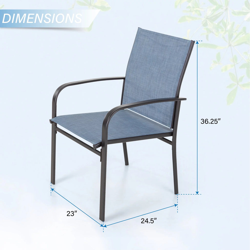 Blue Textilene Outdoor Dining Chair Set of 4 Z681391