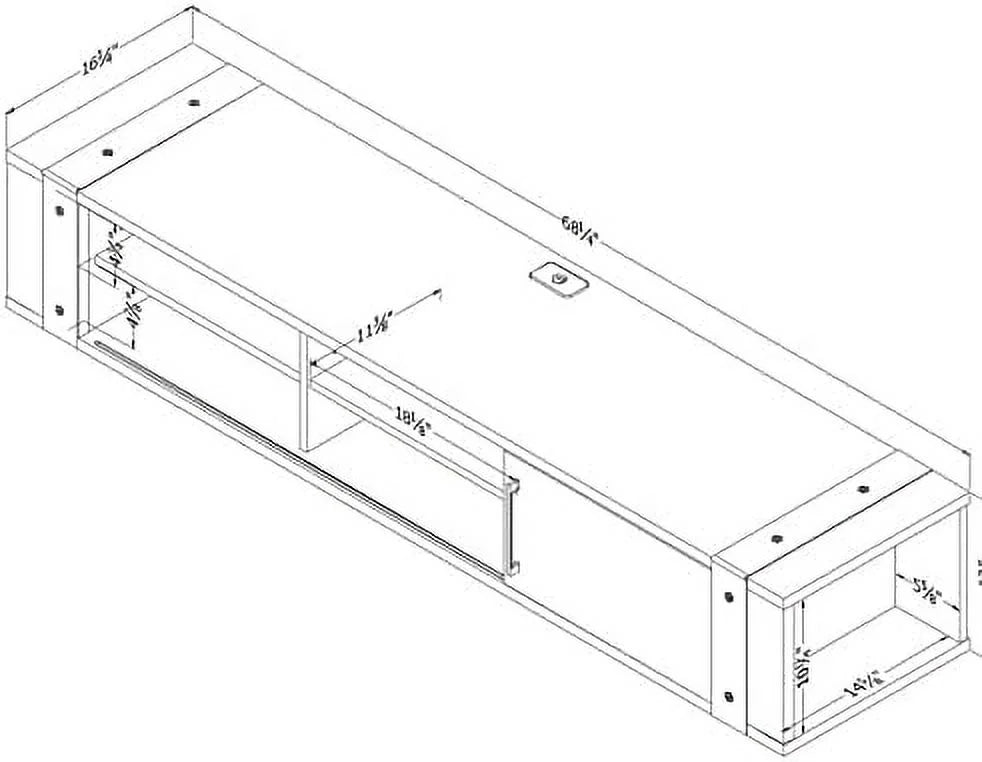 Floating TV Entertainment Center with Drawers and Storage Shelves M5577