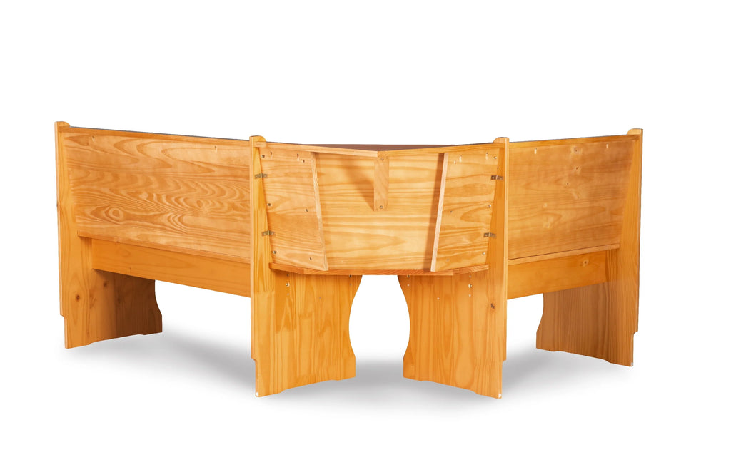 Corner Dining Nook with Storage, Seats 4, Natural Honey Finish Q133