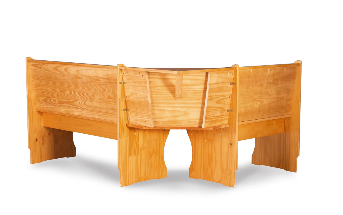Corner Dining Nook with Storage, Seats 4, Natural Honey Finish Q133