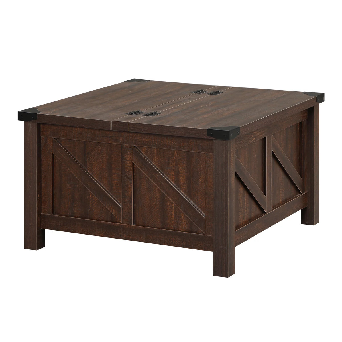Lift Top Square Coffee Table with Storage Brown B7038