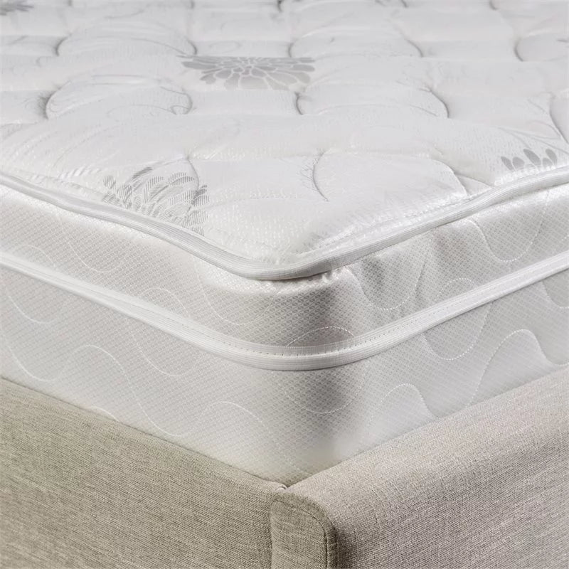 White 9-Inch Twin Euro Top Fabric Mattress I8693