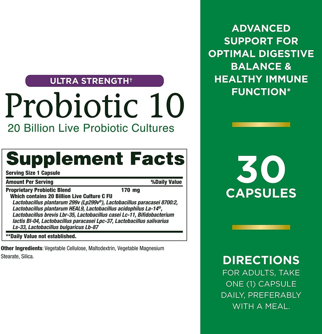 Probiotic 10 Capsules 30 Count Pack of 3 P466