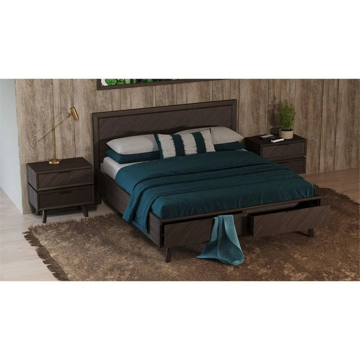 Queen Bed in Dark Brown Z149139