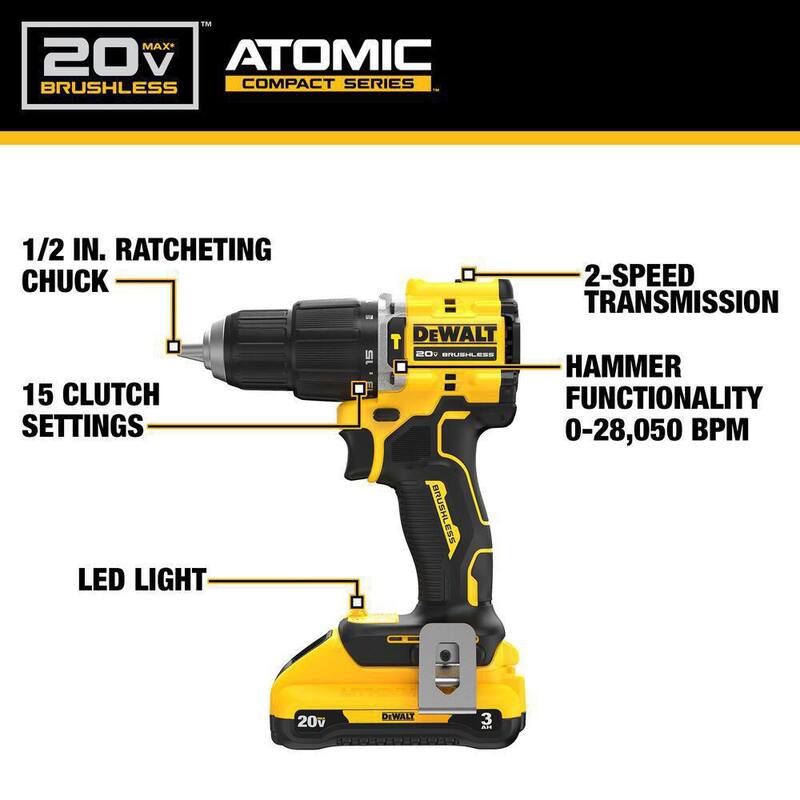 20-Volt Lithium-Ion Cordless 1/2 in. Compact Hammer Drill with Battery, Charger and Bag S36835