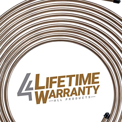 25 ft 1/4 Copper-Nickel Brake Line Tubing Coil and Fitting Kit I375567