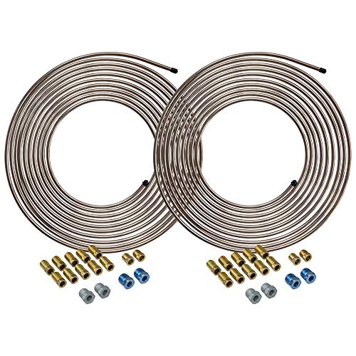 25 ft 1/4 Copper-Nickel Brake Line Tubing Coil and Fitting Kit I375567