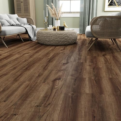 Interlocking Luxury Vinyl Flooring Tiles 10 Wood-Look Planks 24.5 Sq. Feet X6683