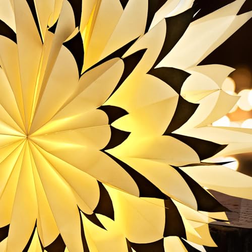 3 Pcs 9-Pointed White Paper Star Lanterns 12 Inch Hanging Lampshade P474