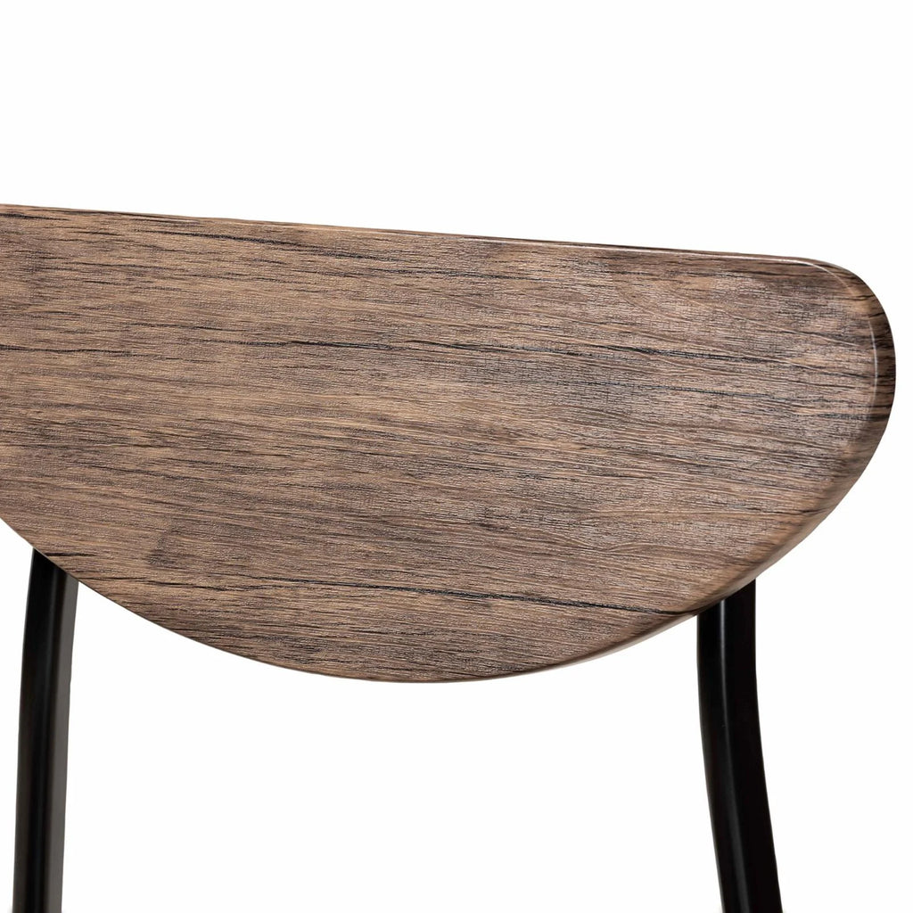 Brown Wood and Black Dining Chair Set of 4 C110