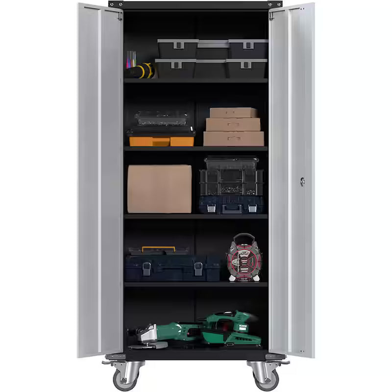 Metal Rolling Tool Storage Cabinet in Black and Grey K28196