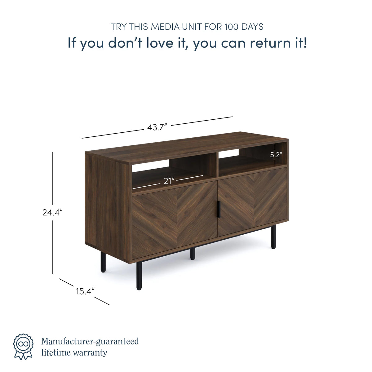 Walnut Media Console with Storage I86633