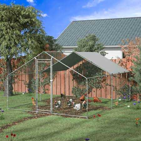 Extra Large Metal Chicken Coop with Waterproof and Anti-Ultraviolet Q24924