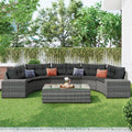 8 Pieces Outdoor Wicker Round Sofa Set with Coffee Table K318722