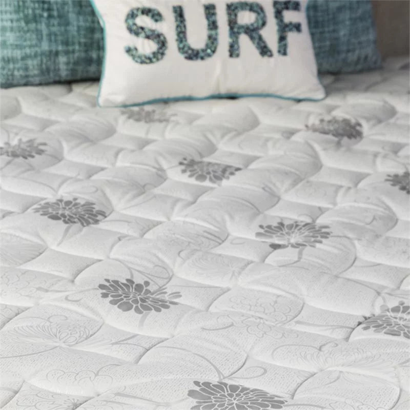 White 9-Inch Twin Euro Top Fabric Mattress I8693