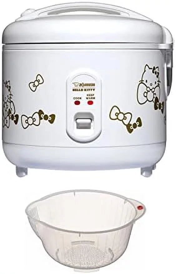 White Automatic Rice Cooker and Warmer with Rice Washing Bowl L341