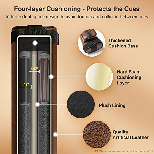 2 X 2 Faux Leather Pool Cue Case X93798