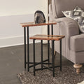 Acacia Wood and Acrylic Nesting End Tables, Set of 2 E77306