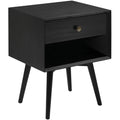 Black 1-Drawer Nightstand P340