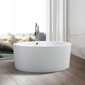 59 in. Acrylic Flatbottom Freestanding Bathtub in White J772