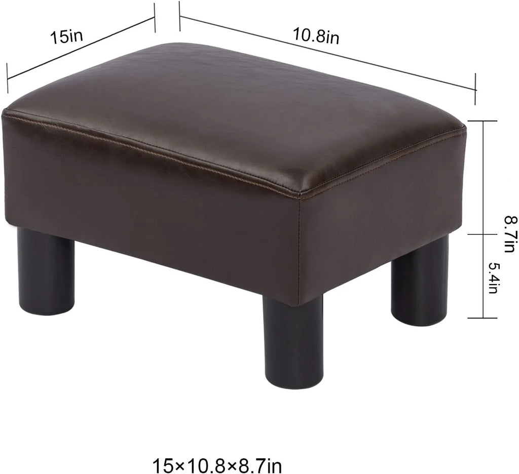 Small Faux PU Leather Rectangular Ottoman N4578