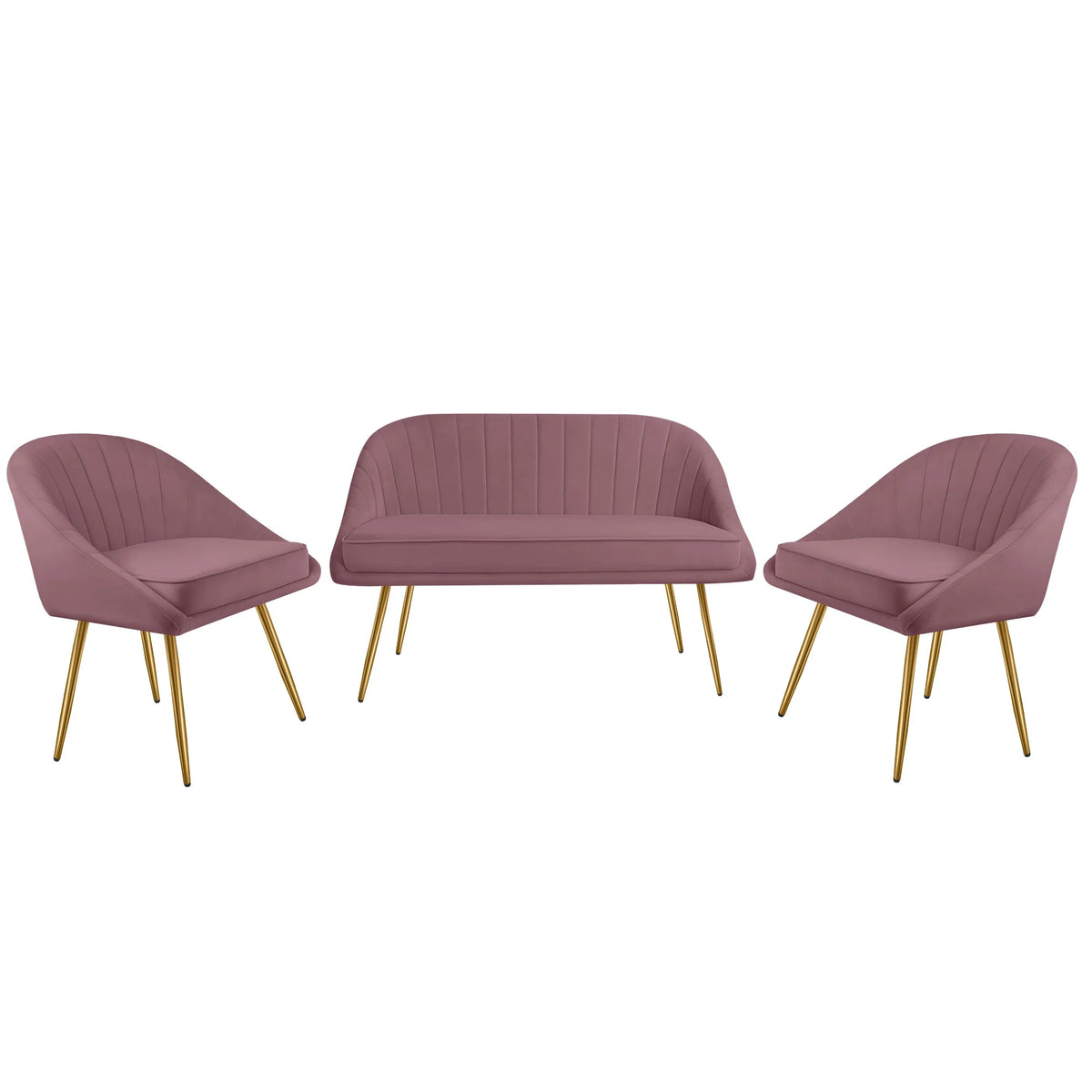Velvet Loveseat and Accent Chair Set J871