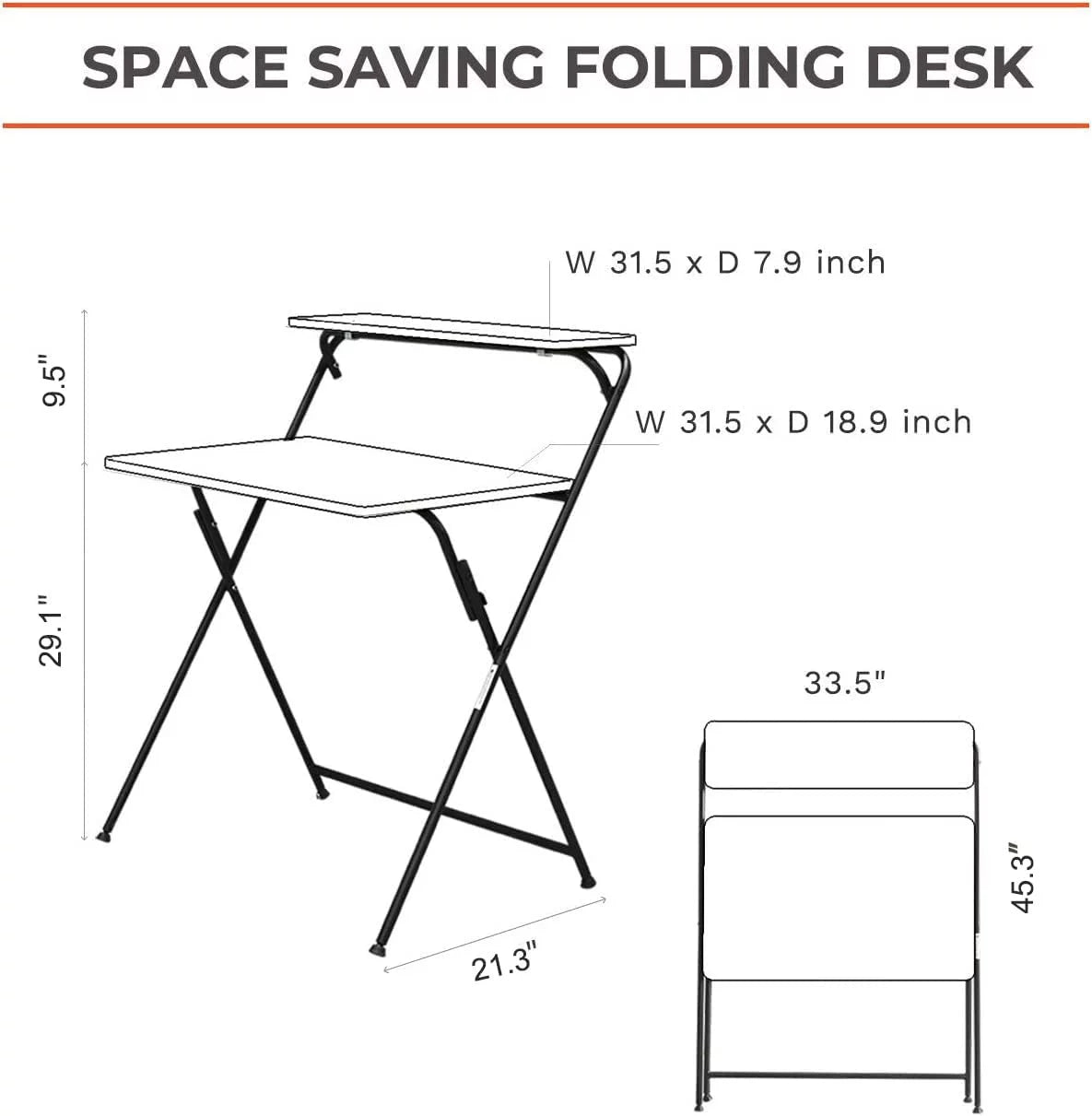 Folding Desk with Metal Frame K586