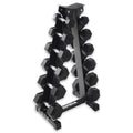 Heavy-Duty Rubber Dumbbell Weight Set with Rack, 210 lbs J69753