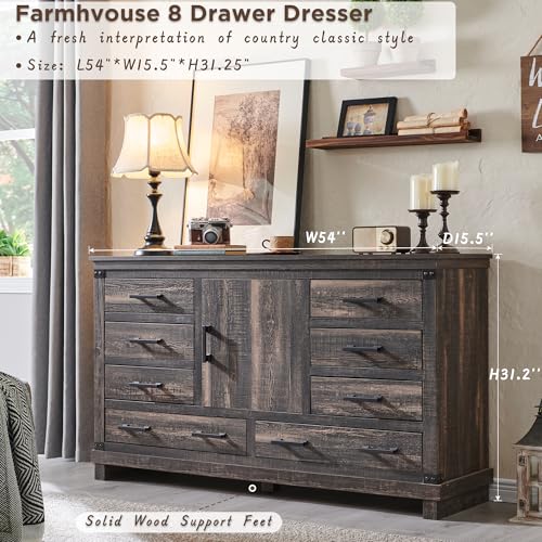 8 Drawer Wood Dresser Y400