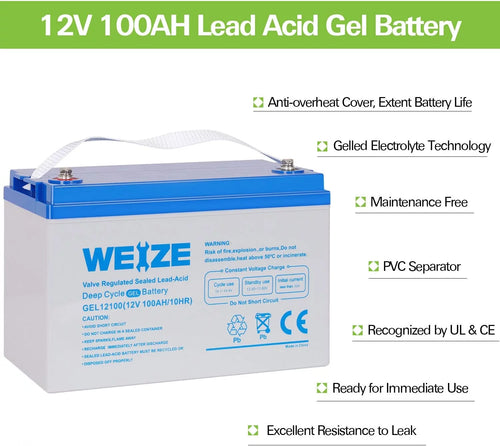 12V 100AH Deep Cycle Rechargeable Gel Battery J35586