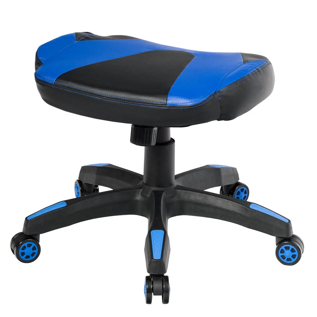 Blue Height Adjustable Swivel Gaming Ottoman Footstool C734944