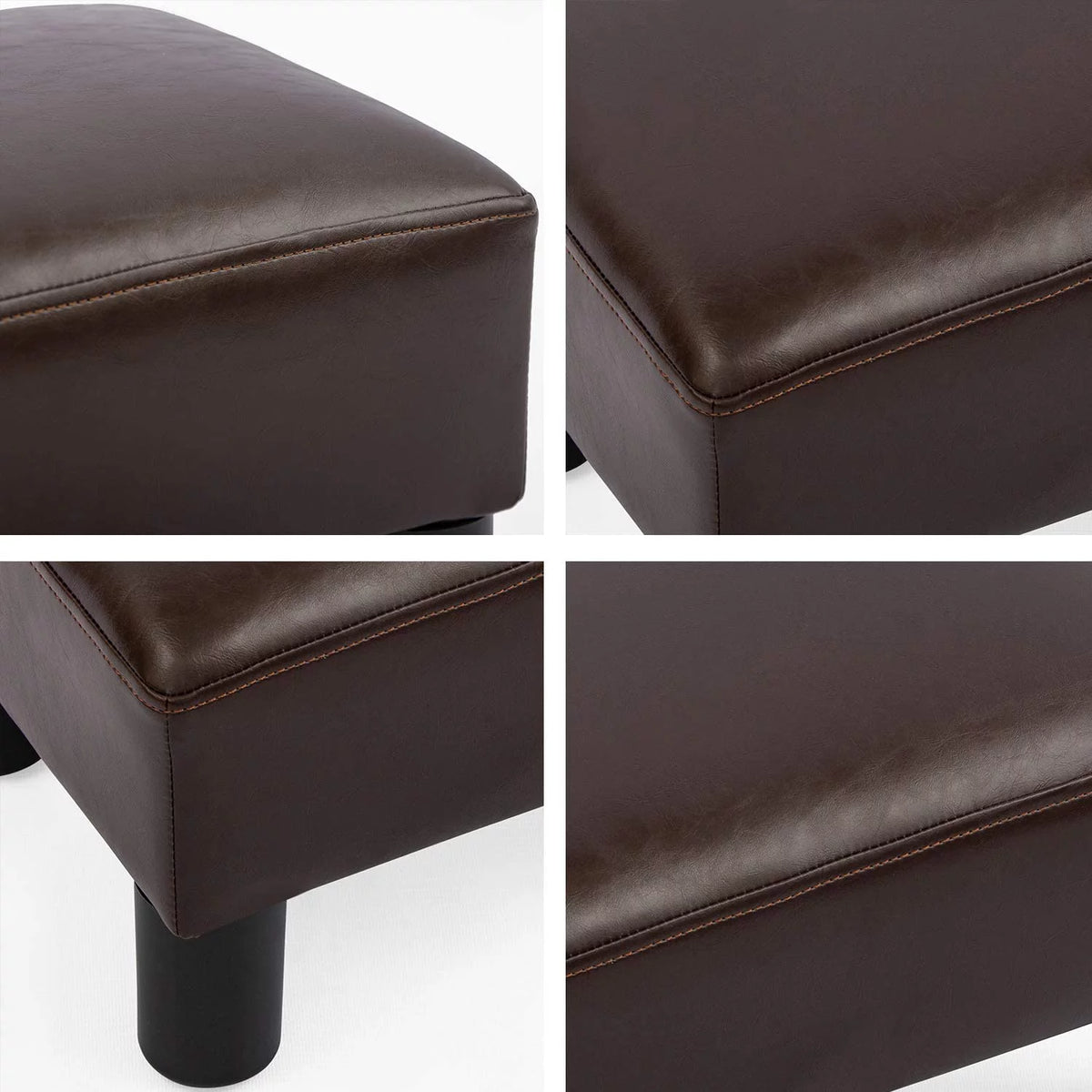 Small Faux PU Leather Rectangular Ottoman N4578