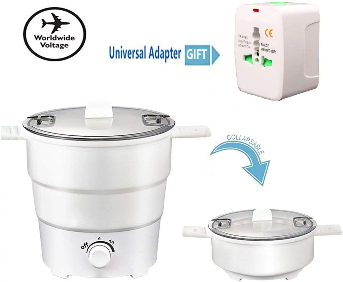 Portable Mini Electric Cooker Foldable Silicone Kettle Steamer Y52844