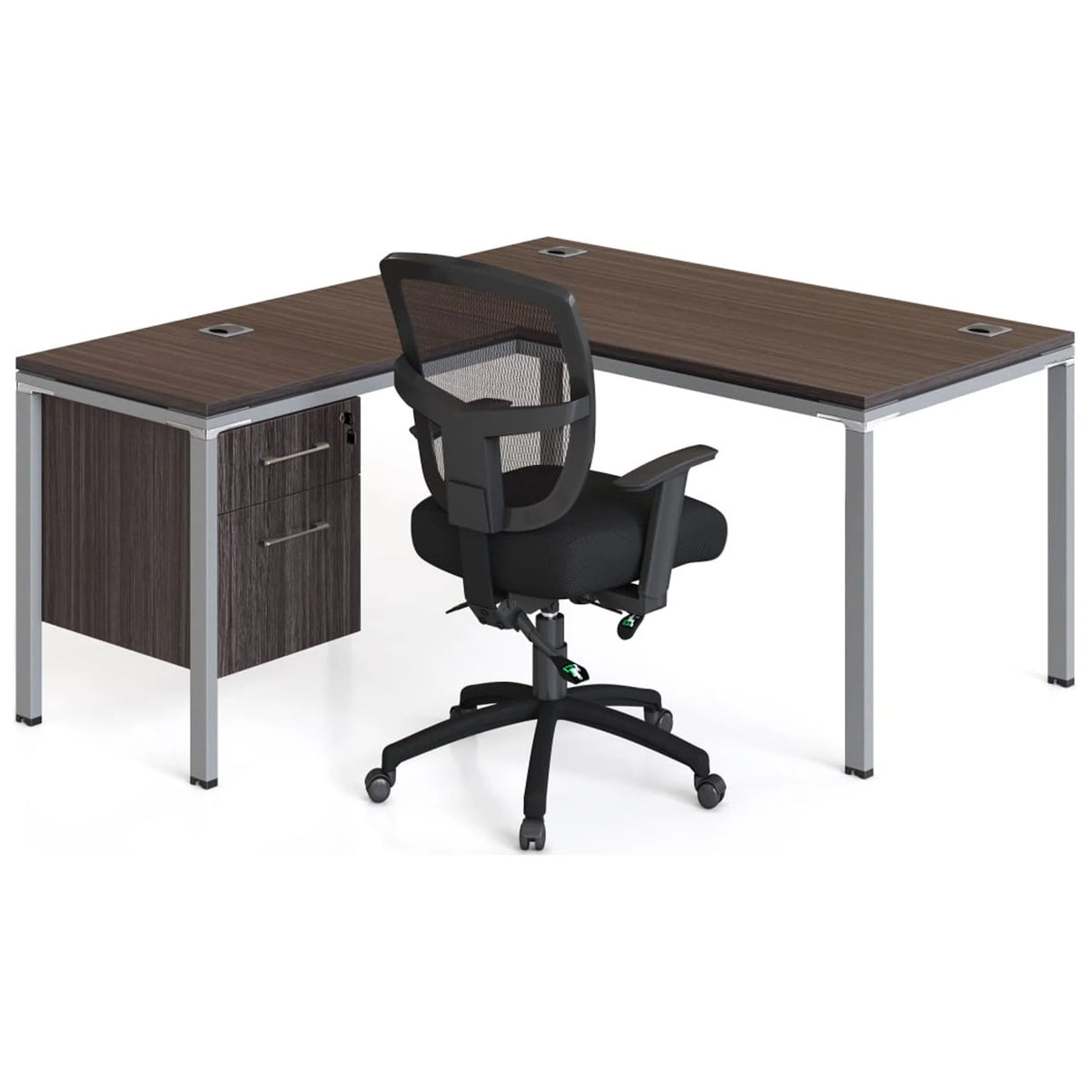 L-Desk with Return & Pedestal Y603507