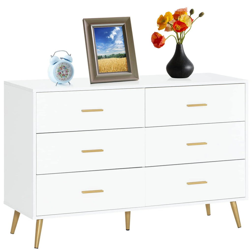 White 6 Drawer Dresser Y651897