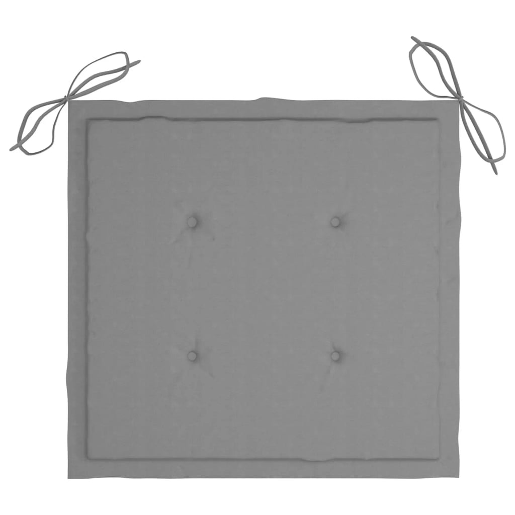 Set of 2 Wooden Garden Chairs with Gray Cushion N843
