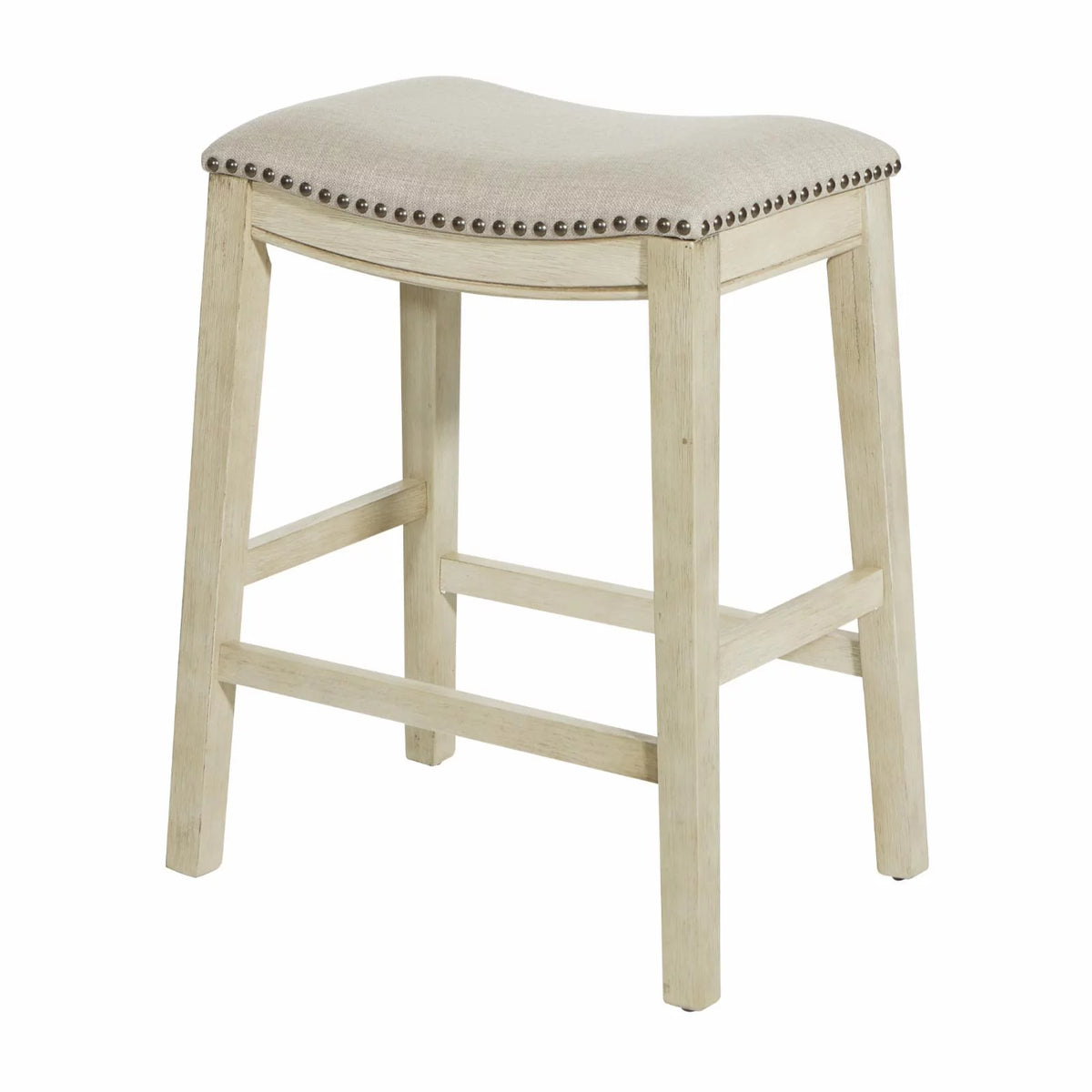 Beige Fabric Saddle Stool 2-Pack G125433