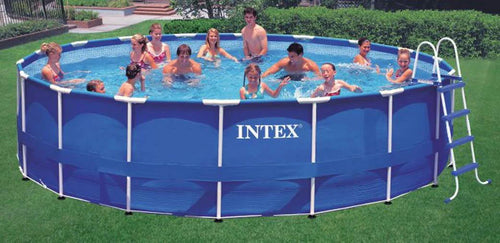 18ft x 48in Round Metal Frame Above Ground Swimming Pool Set B3884