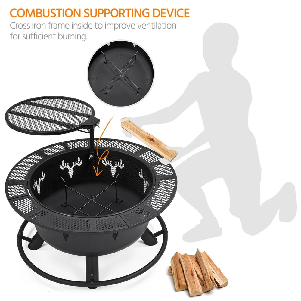 32” Round Wood Burning Fire Pit X5477