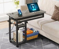 Small Portable Height Adjustable Desk with Power Outlet and Wheels D778425